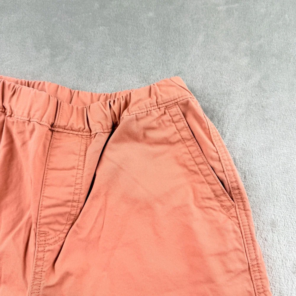 Uniqlo Kids Chino Shorts Salmon Pink Orange Elastic Waist Cotton Size 150 12-02